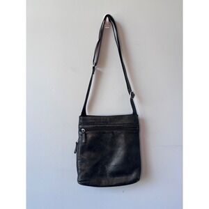Osgood Marley Black Leather Crossbody Bag Slim Messenger Organizer Purse